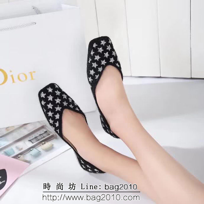 DIOR迪奧 2018秋季新款 最美街女王 貂毛絨女單鞋 QZS2027